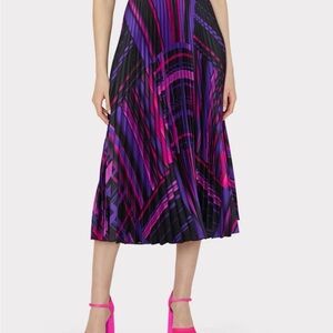 Milly  Otha Pleated Midi Skirt